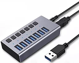 USB хаб Acasis H707 7-in-1 grey - фото USB хаб Acasis H707 7-in-1 grey