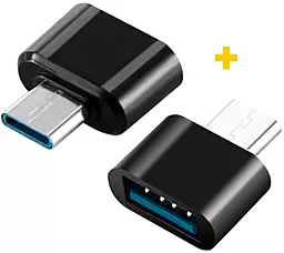 OTG-переходник XoKo AC-040 M-F USB Type-C - USB-A 2шт Black (XK-AC040-BK2)