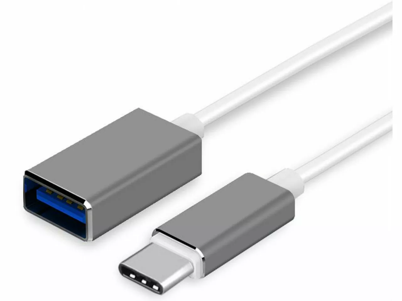OTG-переходник XoKo Type-C - USB-A Grey (XK-AC120-GR) - фото 1