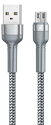 Кабель Remax Jany USB-A - micro USB 12w 2.4a 1м cable Silver (RC-124m) - фото Кабель Remax Jany USB-A - micro USB 12w 2.4a 1м cable Silver (RC-124m)