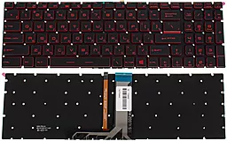 Клавіатура для ноутбуку MSI GV62, GT62 з підсвіткою клавіш RED без рамки  Black