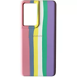 Чехол Epik Silicone Cover Full Rainbow для Samsung Galaxy A32 4G Розовый / Сиреневый