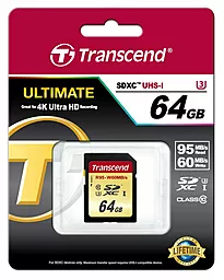Карта памяти Transcend 64GB SDXC Ultimate Class 10 UHS-I U3 (TS64GSDU3)