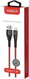 Кабель USB Intaleo CBRNYT1 28w 3a 1.2m USB Type-C cable Red - миниатюра 4