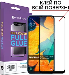 Защитное стекло MAKE Full Cover Full Glue Samsung Galaxy A20, A30, A30s, A50, A50s Black (MGFSA30/A50)