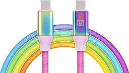 Кабель REAL-EL Premium USB Type-C - Type-C 61w 3a 1м PD cable Rainbow (EL123500053) - фото Кабель REAL-EL Premium USB Type-C - Type-C 61w 3a 1м PD cable Rainbow (EL123500053)