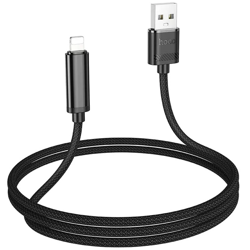 Кабель Hoco U127 USB-A - Lightning 12w 2.4a 1.2м cable Black - фото 3