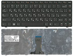 Клавіатура для ноутбуку Lenovo IdeaPad Z380 з рамкою Black