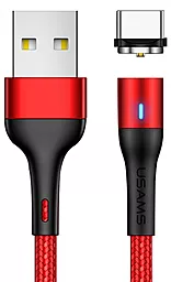 Кабель Usams U29 Magnetic USB-A - Type-C 12w 2.4a 1м cable Red