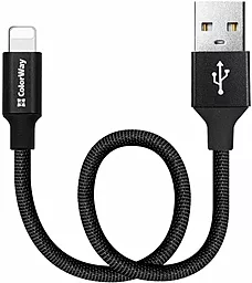 Кабель ColorWay USB-A - Lightning 12w 2.4a 0.25м cable Black (CW-CBUL048-BK) - фото Кабель ColorWay USB-A - Lightning 12w 2.4a 0.25м cable Black (CW-CBUL048-BK)
