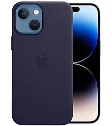 {"ru": "Чехол", "uk": "Чохол"} Leather Case with MagSafe для Apple iPhone 15 Plus  Ink