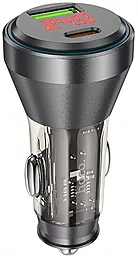 Автомобільний зарядний пристрій Hoco NZ12B 48w PD USB-C/USB-A ports car charger black - фото Автомобільний зарядний пристрій Hoco NZ12B 48w PD USB-C/USB-A ports car charger black