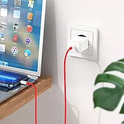 Кабель Hoco X87 Magic Silicone USB Type-C - Lightning 20w 3a 1м PD сable Red - миниатюра 4