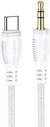 Аудио кабель Borofone BL14 Aux mini Jack 3.5 mm - USB Type-C M/M Cable 1 м white - фото Аудио кабель Borofone BL14 Aux mini Jack 3.5 mm - USB Type-C M/M Cable 1 м white