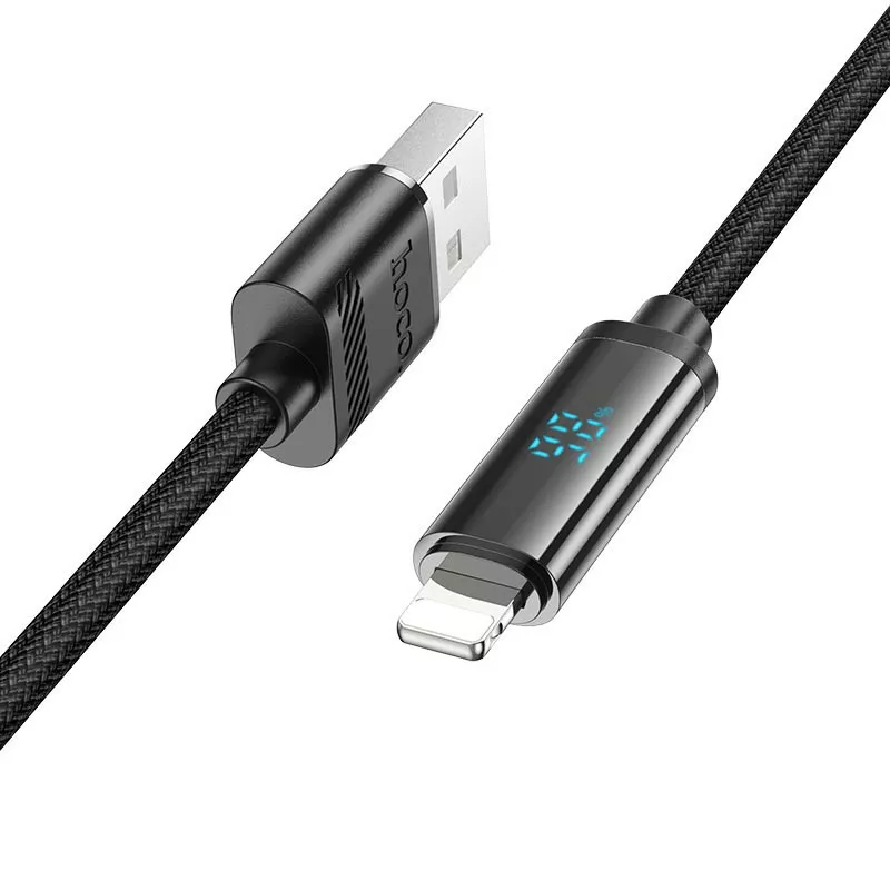 Кабель Hoco U127 USB-A - Lightning 12w 2.4a 1.2м cable Black - фото 4