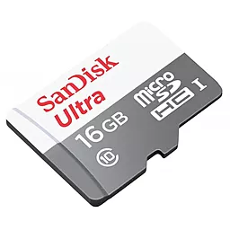 Карта памяти SanDisk microSDHC 16GB Ultra Class 10 UHS-I + SD-адаптер (SDSQUNS-016G-GN3MA) - миниатюра 3