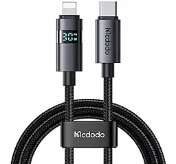 Кабель McDodo Horizontal LED Display USB Type-C - Lightning 36w 3a 1.2м PD cable Black (CA-6570) - фото Кабель McDodo Horizontal LED Display USB Type-C - Lightning 36w 3a 1.2м PD cable Black (CA-6570)