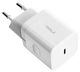 Сетевое зарядное устройство iWalk Leopard 20w PD USB-C fast charger white (ADL020)