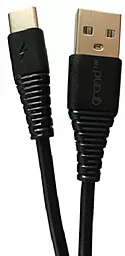 Кабель Grand GC-C01 USB-A - Type-C 12w 2.4a 1м cable Black - фото Кабель Grand GC-C01 USB-A - Type-C 12w 2.4a 1м cable Black