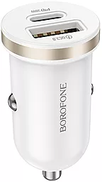 Автомобільний зарядний пристрій Borofone BZ22 30w PD/QC USB-C/USB-A ports fast charger white - фото Автомобільний зарядний пристрій Borofone BZ22 30w PD/QC USB-C/USB-A ports fast charger white