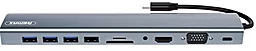 Мультипортовый USB Type-C хаб Remax RU-U70 Hanmo Series 11in1 Docking Station Grey - миниатюра 2