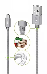 Кабель Intaleo CBGNYT1 USB-A - Type-C 12w 2.4a 1м cable Grey (1283126489136) - мініатюра 3 Кабель Intaleo CBGNYT1 USB-A - Type-C 12w 2.4a 1м cable Grey (1283126489136) - мініатюра 3