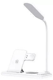Док-станция с быстрой QI зарядкой Usams US-CD195 15W 4in1 Wireless Charging Holder With Table Lamp White