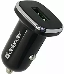Автомобильное зарядное устройство Defender UCA-91 18W 3А QC3.0 USB-A Black (83830)