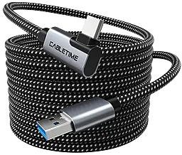 Кабель Cabletime VR USB3.0 USB-A - Type-C 15w 3a 5м 5gbps data cable Black (CA43P) - фото Кабель Cabletime VR USB3.0 USB-A - Type-C 15w 3a 5м 5gbps data cable Black (CA43P)