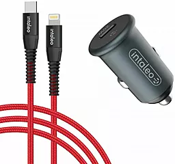 Автомобільний зарядний пристрій з швидкою зарядкою Intaleo 20w PD/QC3.0 USB-C + Type-C to lightning cable grey (CCGQPD120L)