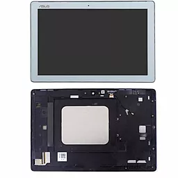Дисплей для планшету Asus ZenPad 10 Z300M (жовтий шлейф, #TV101WXM-NU1, BE-AS010102-V1) + Touchscreen with frame White, Silver