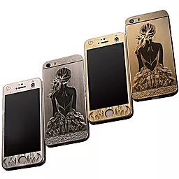 Захисне скло 1TOUCH Girl Series Apple iPhone 5, iPhone 5S, iPhone SE Gold (экран + задняя крышка) - мініатюра 3
