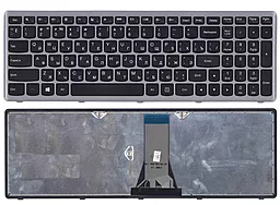 Клавіатура для ноутбуку Lenovo FLex 15 G500S, G505, G505A, G505G, G505S, S500, S510, S510p, Z510 Silver Frame