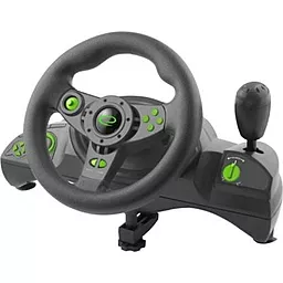Руль c педалями и рычагом переключения передач Esperanza PC/PS3 Vibration Motor Black/Green (EGW102)