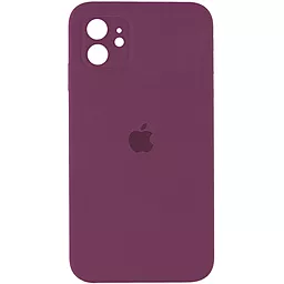 Чехол Silicone Case Full Camera Square для Apple iPhone 11 Maroon