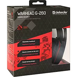 Навушники Defender Warhead G-260 Red/Black (64121) - мініатюра 6