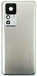 Задняя крышка корпуса Xiaomi 12T Pro со стеклом камеры Silver - фото Задняя крышка корпуса Xiaomi 12T Pro со стеклом камеры Silver