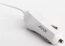 Автомобильное зарядное устройство Aspor A901C 2USB 2.4A + Lightning Cable White (920001) - миниатюра 2