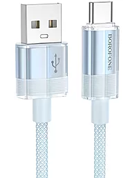 Кабель Borofone BU44 Sincero USB-A - Type-C 15w 3a 1.2м cable Sky Blue - фото Кабель Borofone BU44 Sincero USB-A - Type-C 15w 3a 1.2м cable Sky Blue