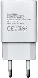 Сетевое зарядное устройство Florence 1USB 2A + Lightning Cable White (FL-1020-WL) - миниатюра 2