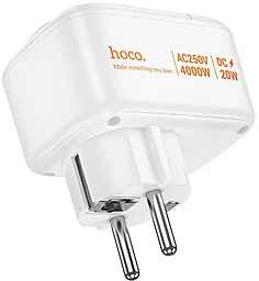 Сетевое зарядное устройство Hoco AC26 20w PD/QC 2xUSB-A/USB-C ports fast charger + 1 Socket white