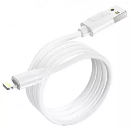 Кабель Borofone BX55 Harmony Silicone USB-A - Lightning 12w 2.4a 1м cable White - фото 2