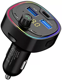 Автомобильное зарядное устройство с FM-модулятором SkyDolphin SZ21 25w QC3.0 2xUSB-A/USB-C ports car charger black (FMT-000028)