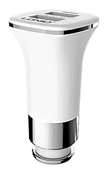 Автомобильное зарядное устройство LDNio DL-C301 Auto-ID 18w 2xUSB-A car charger + micro USB cable white/silver