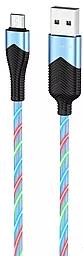 Кабель Borofone BU19 Streamer USB-A - micro USB 12w 2.4a 1м cable Blue - фото Кабель Borofone BU19 Streamer USB-A - micro USB 12w 2.4a 1м cable Blue