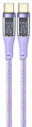 Кабель Usams Aluminum Alloy USB Type-C - Type-C 100w 5a 1.2м PD cable Lilac (US-SJ574) - фото Кабель Usams Aluminum Alloy USB Type-C - Type-C 100w 5a 1.2м PD cable Lilac (US-SJ574)