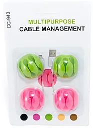 Організатор для кабелів ExtraDigital Cable Clips CC-943 Green / Pink (KBC1695) - мініатюра 4
