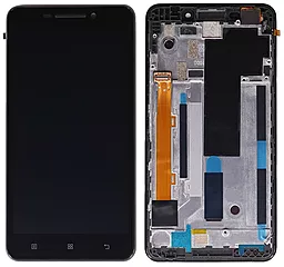 Дисплей Lenovo A5000 с тачскрином и рамкой, оригинал, Black - фото Дисплей Lenovo A5000 с тачскрином и рамкой, оригинал, Black