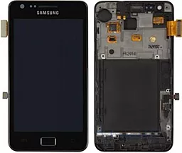 Дисплей Samsung Galaxy S2 I9100 з тачскріном і рамкою, оригінал, Black
