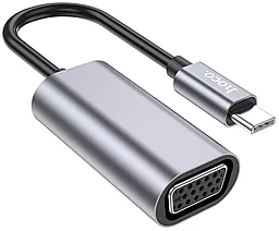 Відео конвертер Hoco UA21 Origin USB Type-C - VGA M/F 1080K 30Гц Converter Metal Gray